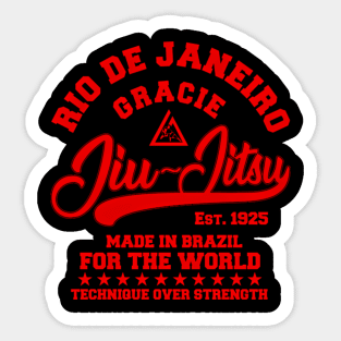 Gracie Jiu-Jitsu Technique Over Strength Sticker